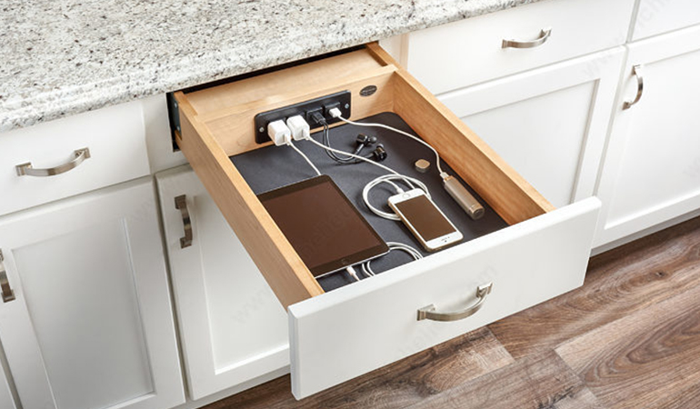 Under-counter Charging Stations | Heartwood Kitchen & Bath Center